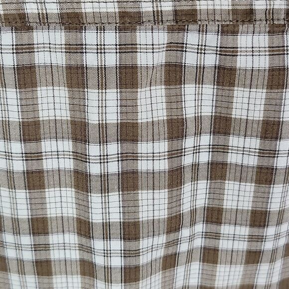 EXPRESS Men's Western Brown‎ and White Plaid Shirt Medium - Picture 8 of 9